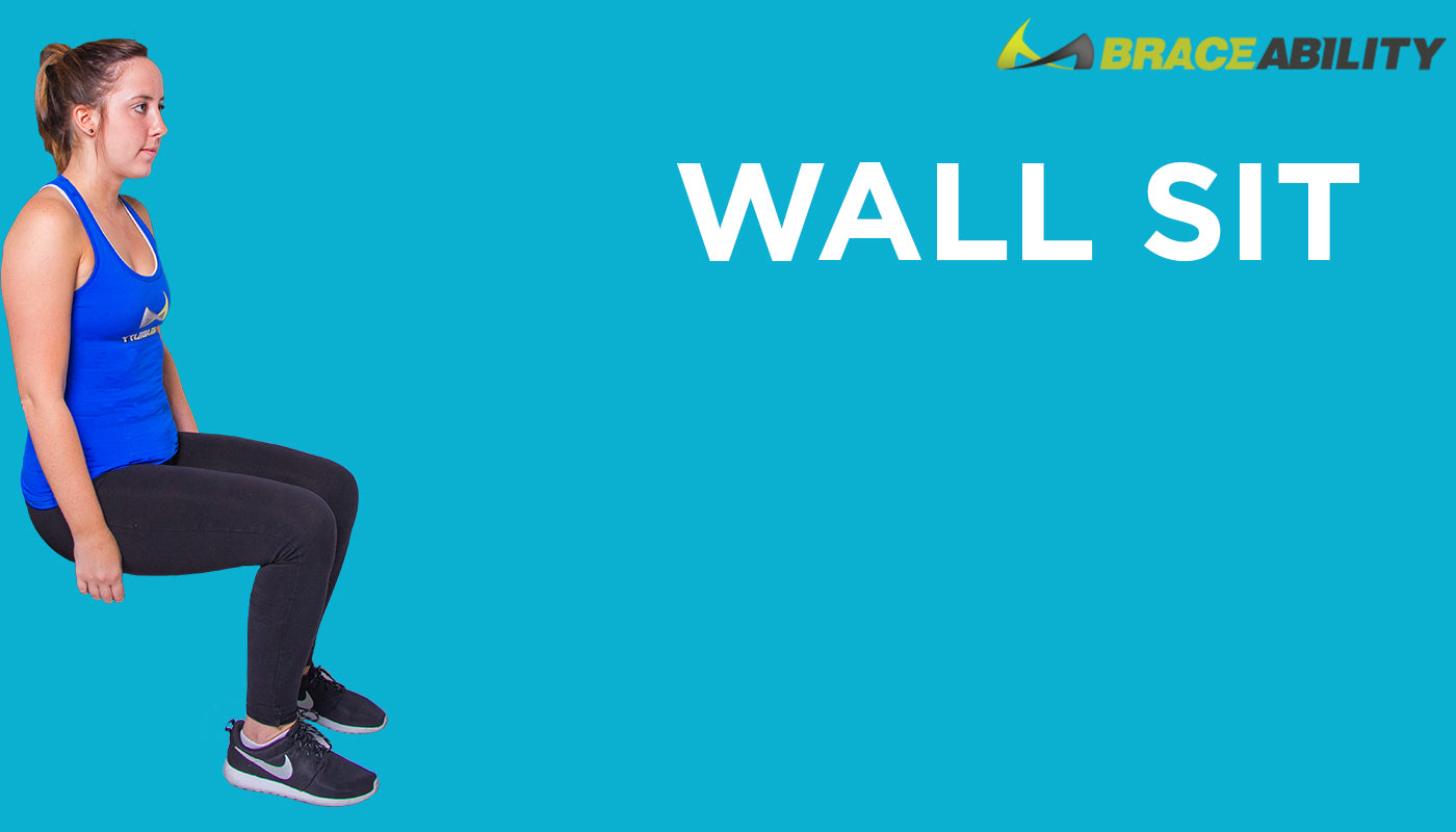 wall sit exercise to prevent pulling or straining of back muscles