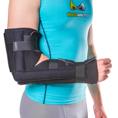 Elbow and forearm post-surgery immobilizer and fracture splint