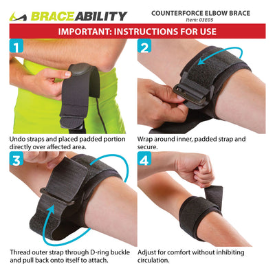Tendonitis Counterforce Brace | Tennis & Golfers Elbow Support Strap