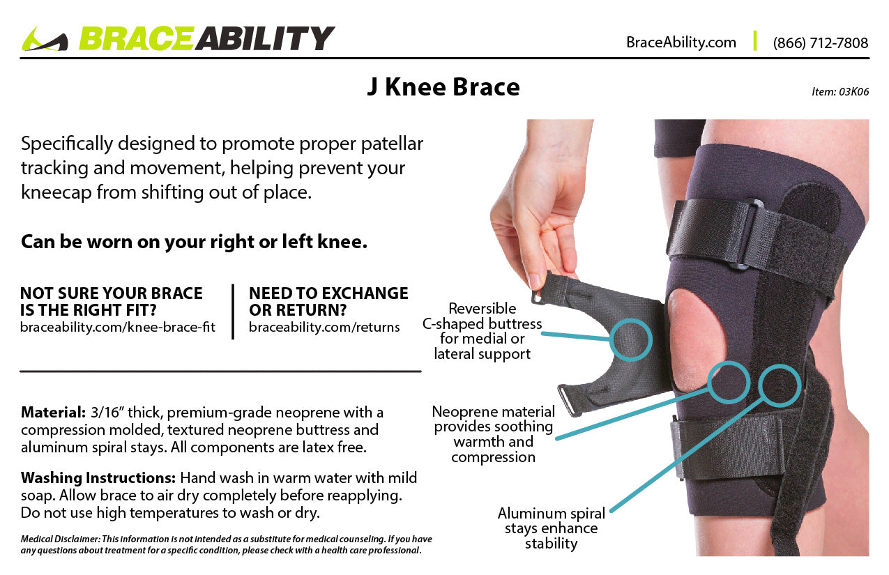 J Brace Knee & Patellar Stabilizer | Lateral J-Strap for Kneecap Pain