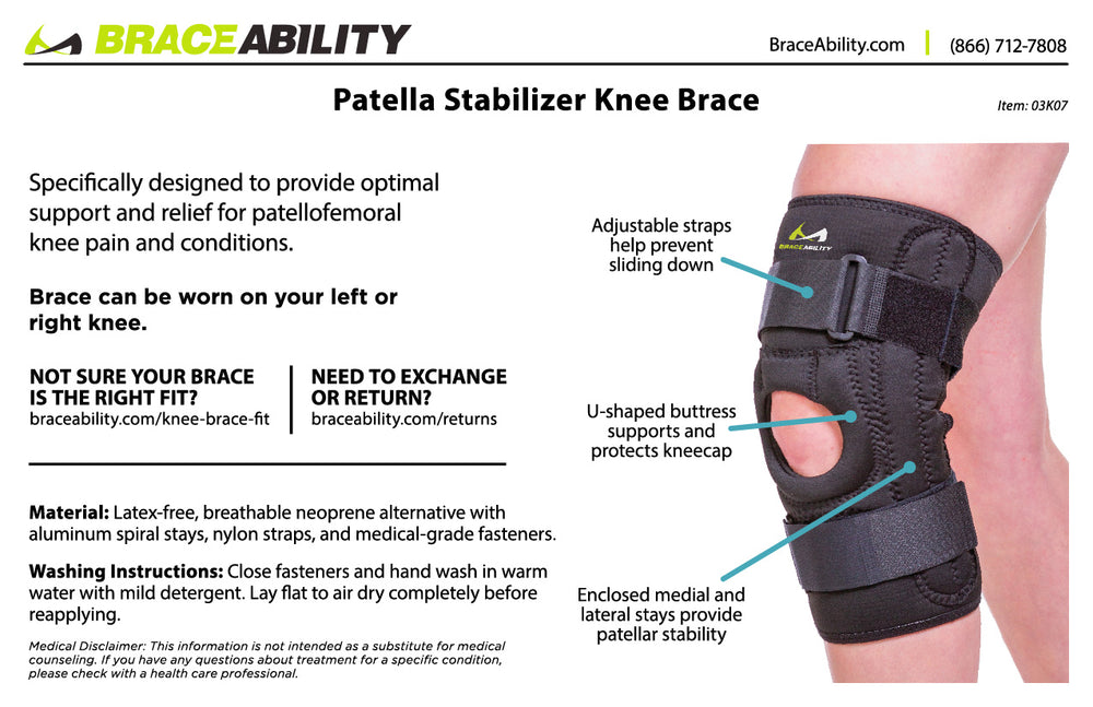 Patella Stabilizing Knee Brace | U-Shaped Chondromalacia Support