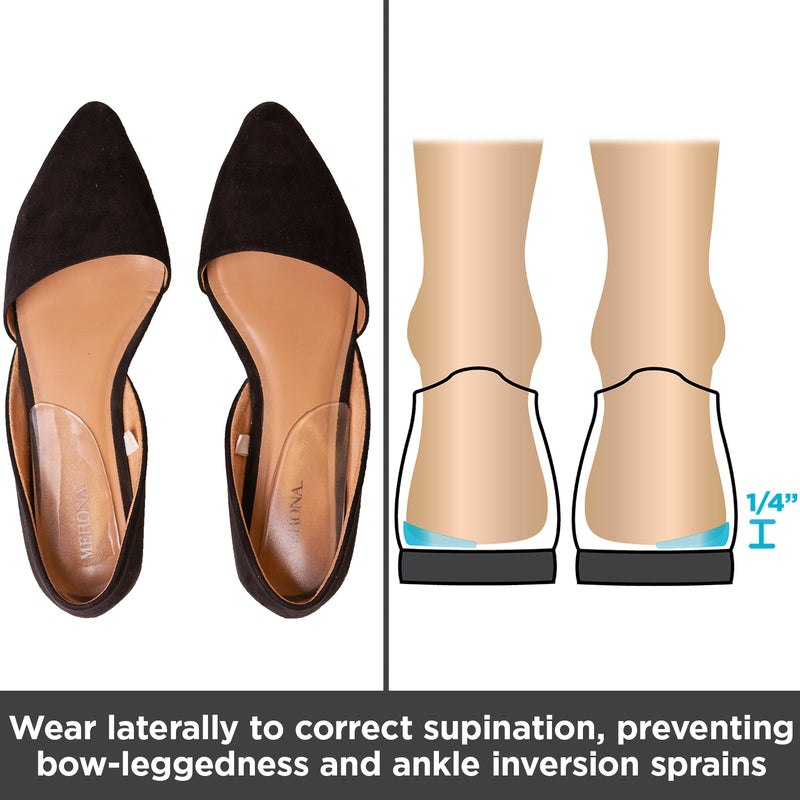 Medial & Lateral Heel Wedge Inserts Varus / Valgus Insoles for Shoes
