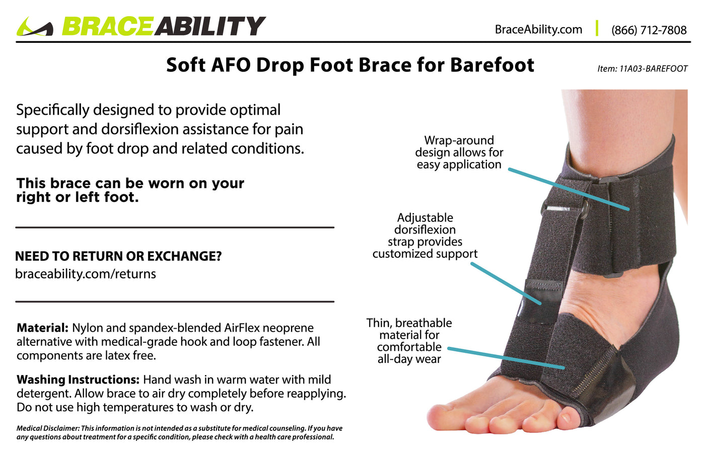Soft Foot Drop Sleeve for At-Home Use | BraceAbility