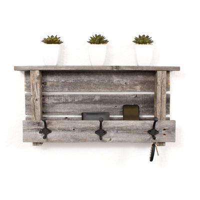 farmhouse shelf with hooks