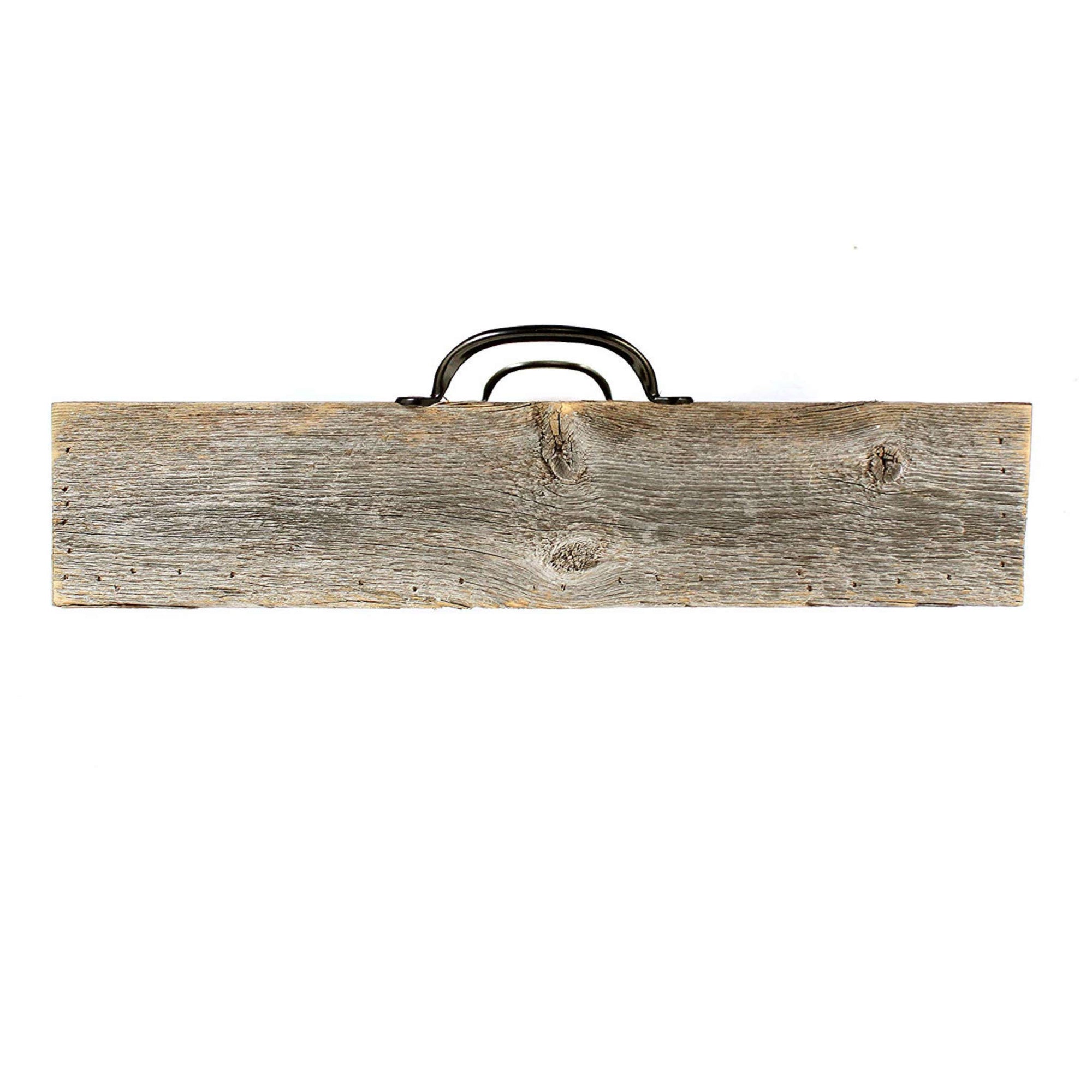 Rustic Farmhouse Wooden Serving Tray with Black Handles - Barnwood USA