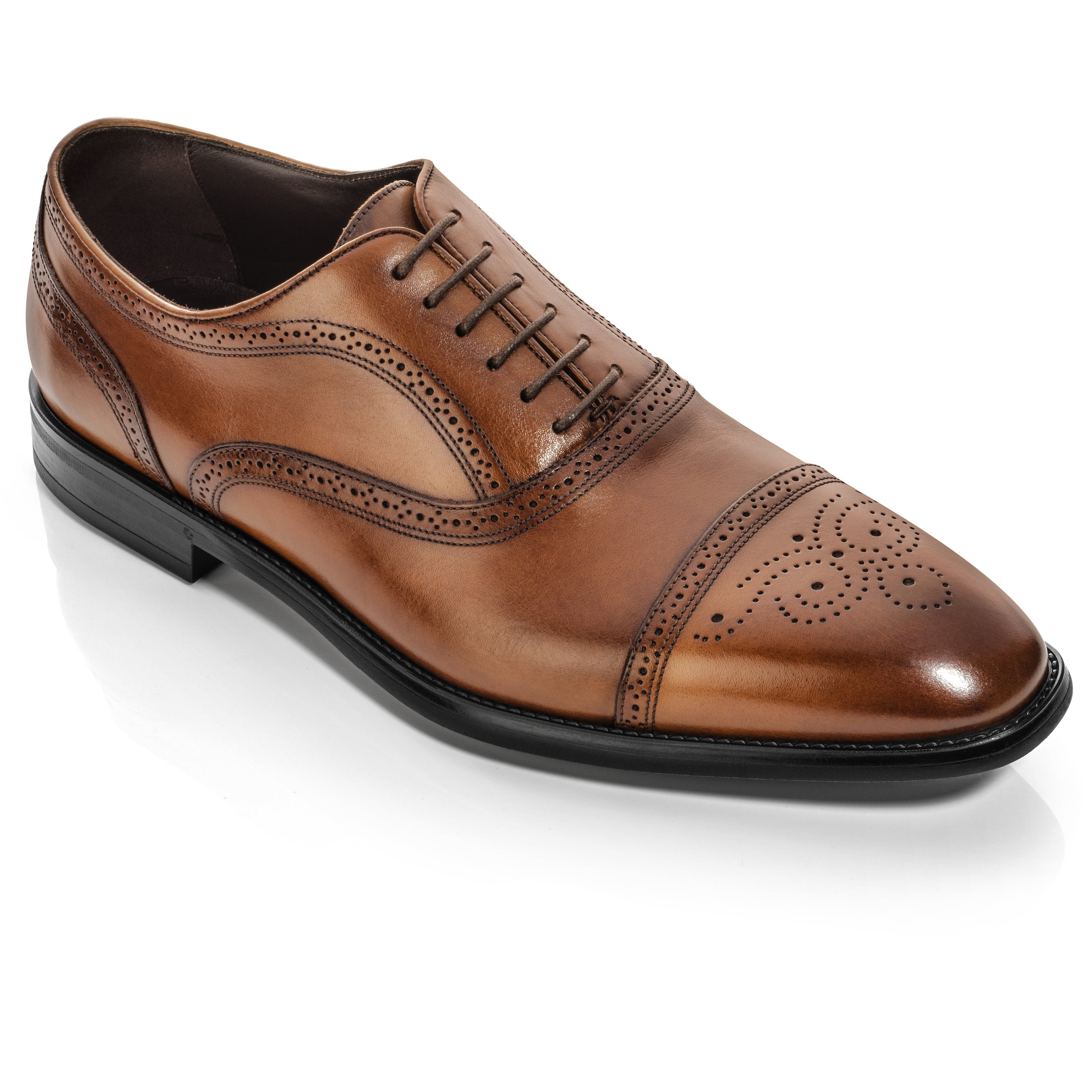 Bartoli - Lt Tan - Leather Dress Shoes Hand Burnish, Shoes