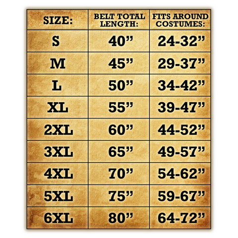 Aris Archer 3" Belt Sizing Chart