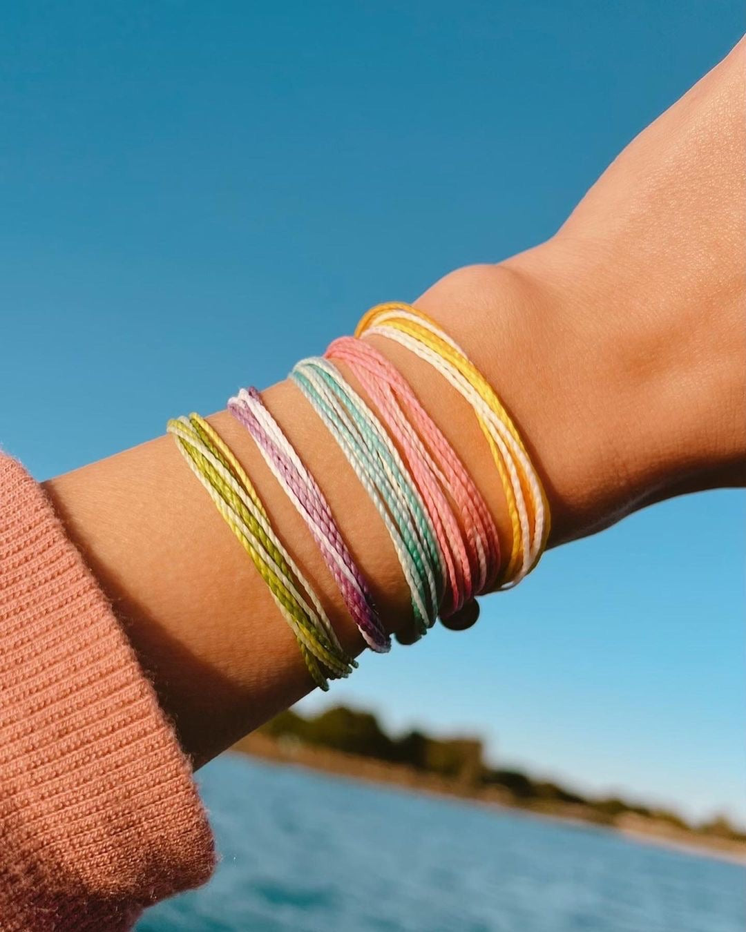 Wave Print Leather & Coconut Shell Bracelet | Beach Inspired Jewelry –  Giving Bracelets