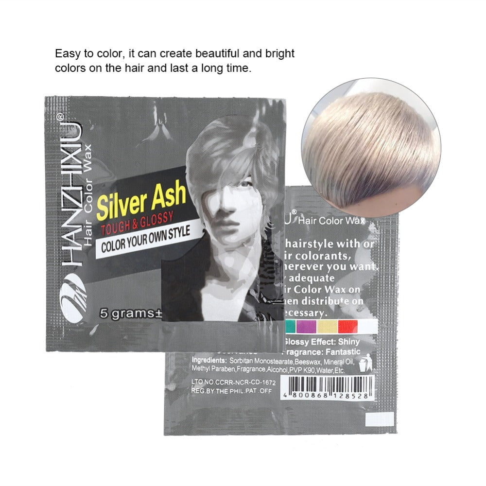 Grey 5g Disposable Fashion Styling Hair Coloring Dye Wax Mud Easy