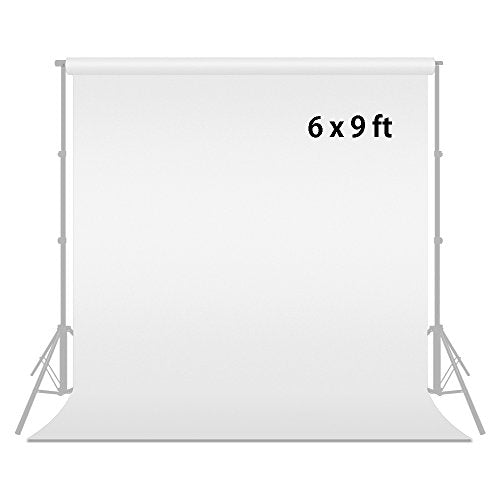 Studio 6 ft X 9 ft White Photo Video Photography Studio Fabric Backdrop Background Screen, JSAG103