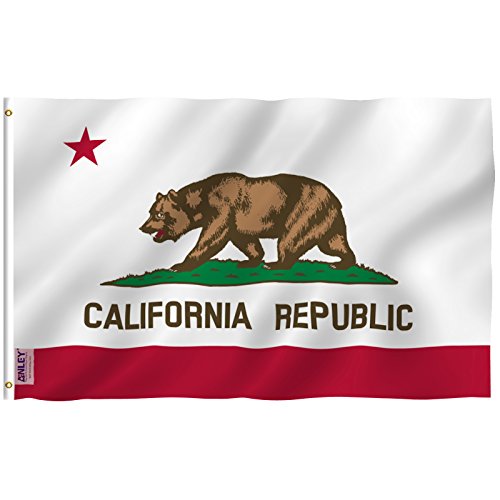 Anley Fly Breeze 3x5 Feet California State Flag - Vivid Color and UV Fade Resistant - Canvas Header and Double Stitched - Calif. CA Flags Polyester with Brass Grommets 3 X 5 Ft