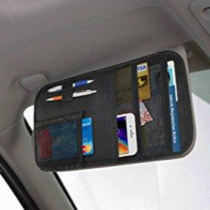 Car Sun Visor Clip-On Pocket Organizer