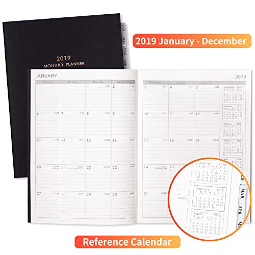 2 Pack: Tabbed 2019 Thick Paper Calendar Notebook