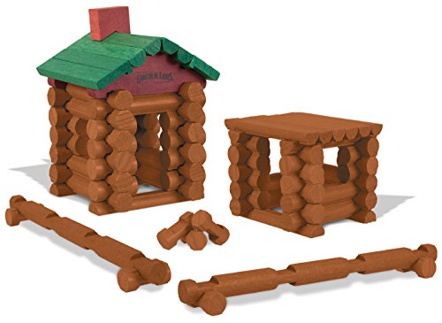 Wooden Lincoln Log Building Logs Set - 111 Pieces