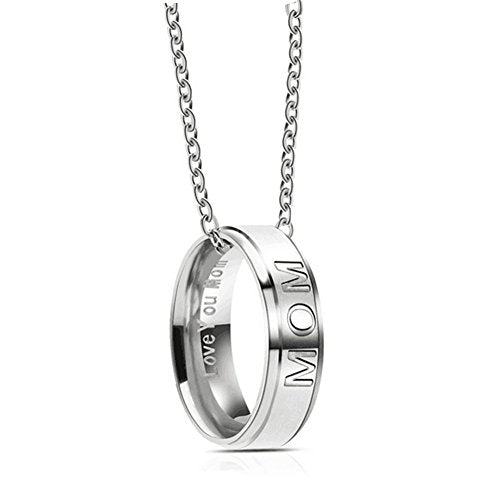 Silove Love you Dad Mom Stainless Steel Necklace for Men Women Dad Birthday Gifts Jewelry Father’s Day Gift