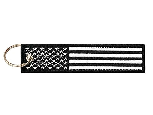 Flag Keychain Tag with Key Ring, EDC for Motorcycles, Scooters, Cars and Gifts (USA Thin Blue Line)