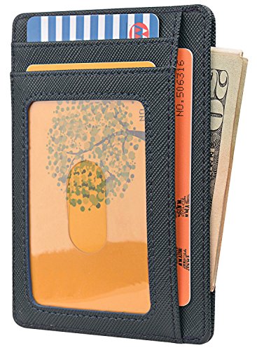 Slim Minimalist Front Pocket RFID Blocking Leather Wallet