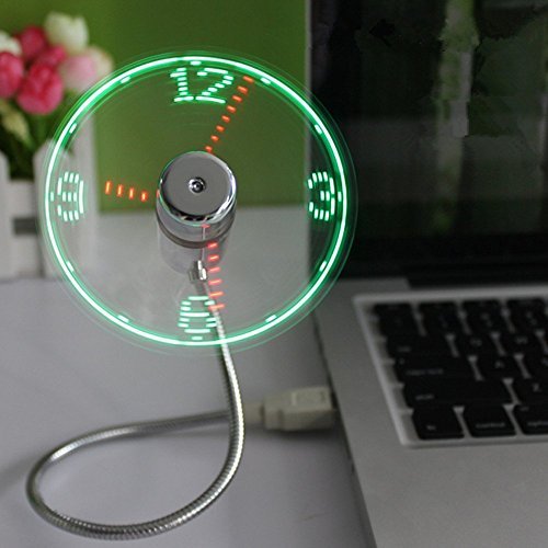 Flexible Mini USB LED Time Display Desktop Fan