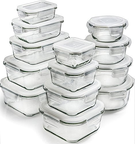 13 Piece: Airtight Glass Meal Prep Food Storage Containers