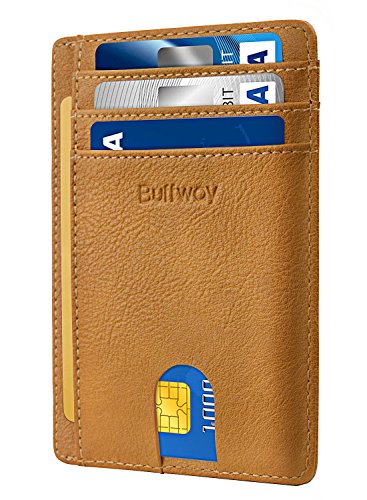 Slim Minimalist Front Pocket RFID Blocking Leather Wallet