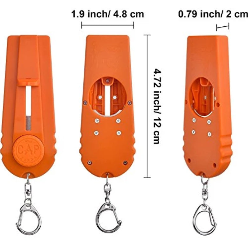 3 Pack: Zappa Bottle Cap Launcher Keychain - Orange, Yellow and White