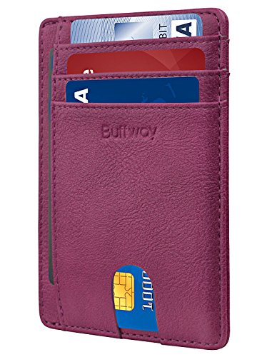 Slim Minimalist Front Pocket RFID Blocking Leather Wallet