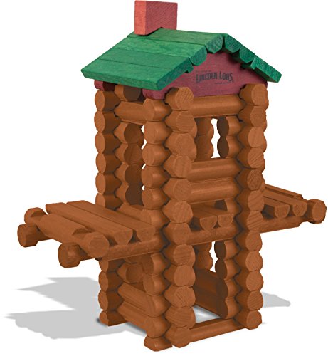 Wooden Lincoln Log Building Logs Set - 111 Pieces