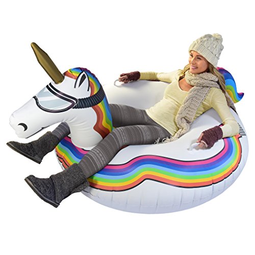 GoFloats Winter Snow Tube - The Ultimate Sled (Choose from Unicorn, Ice Dragon, Polar Bear, Penguin, Flamingo)