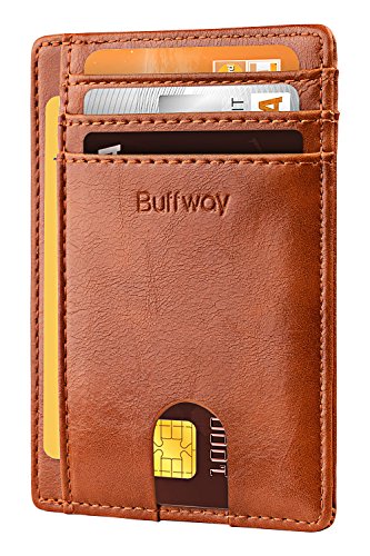 Slim Minimalist Front Pocket RFID Blocking Leather Wallet