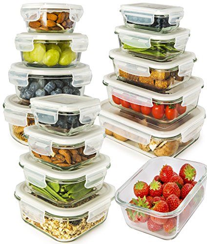 13 Piece: Airtight Glass Meal Prep Food Storage Containers