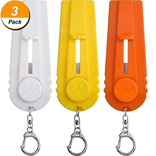 3 Pack: Zappa Bottle Cap Launcher Keychain - Orange, Yellow and White