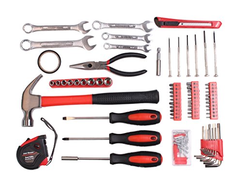 Cartman 148-Piece Tool Set - General Household Hand Tool Kit with Plastic Toolbox Storage Case