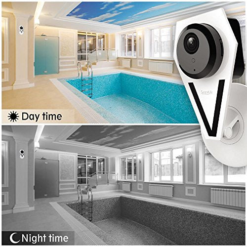 Mini Indoor Wireless HD 720p Network Security Surveillance Camera with Motion Detection, Night Vision & 2-Way Audio