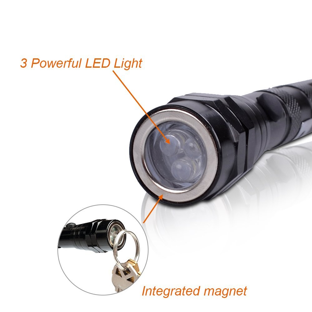 Magnetic Flexible LED Flashlight Telescoping Pickup Tool