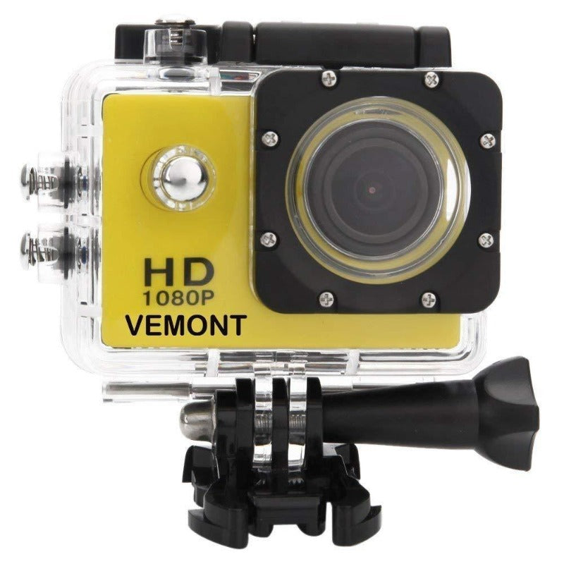 Full 1080P HD 12MP Waterproof Sports ActionCam with Mounting Accessories