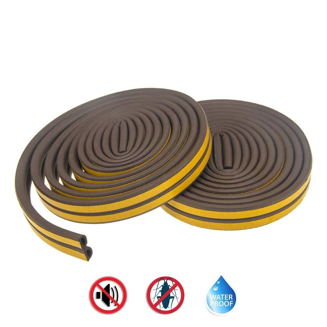 Home Self-Adhesive Weatherstrip Rubber Seal for Doors and Windows - 33 Feet Long