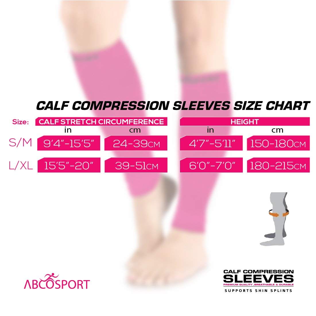 Abco Tech Compression Sleeve-Calf and Shin Splints Support with Guard Leg Compression Design