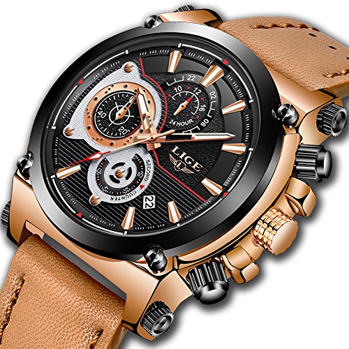 Men's Stainless Steel Chronograph Waterproof Sports Quartz Watch