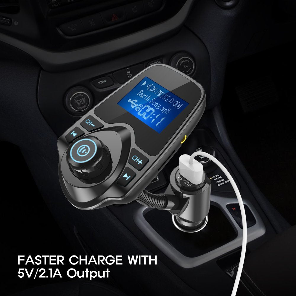 Nulaxy Wireless Bluetooth Car FM Transmitter Audio Adapter