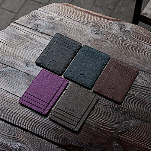 Slim Minimalist Front Pocket RFID Blocking Leather Wallet