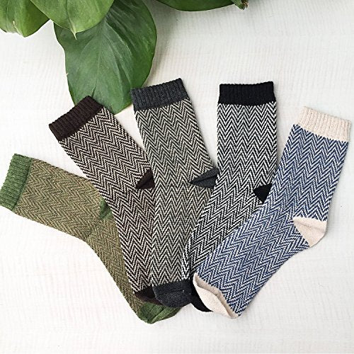 4-5 Pack Womens Thick Knit Warm Casual Wool Crew Winter Socks