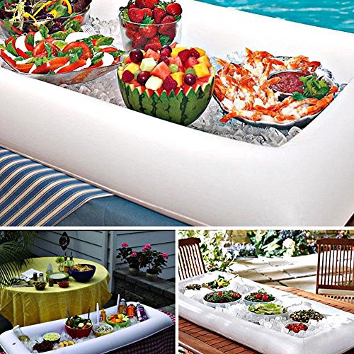 3 Pack: Inflatable Ice Serving Buffet Bar with Drain Plug