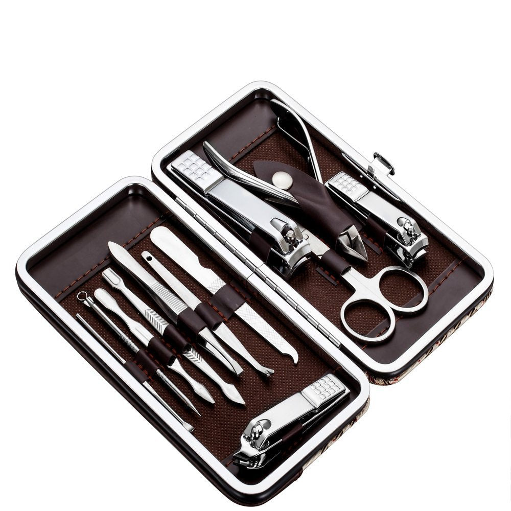 12 Piece: Luxurious Nail Care Set and Travel Case