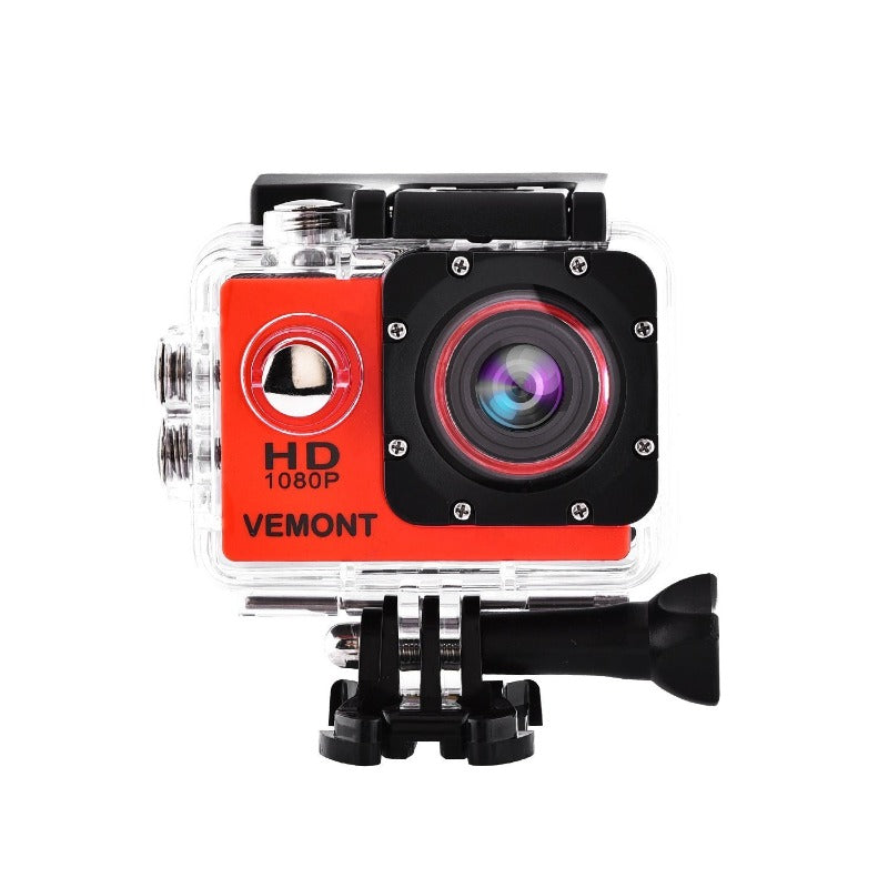 Full 1080P HD 12MP Waterproof Sports ActionCam with Mounting Accessories