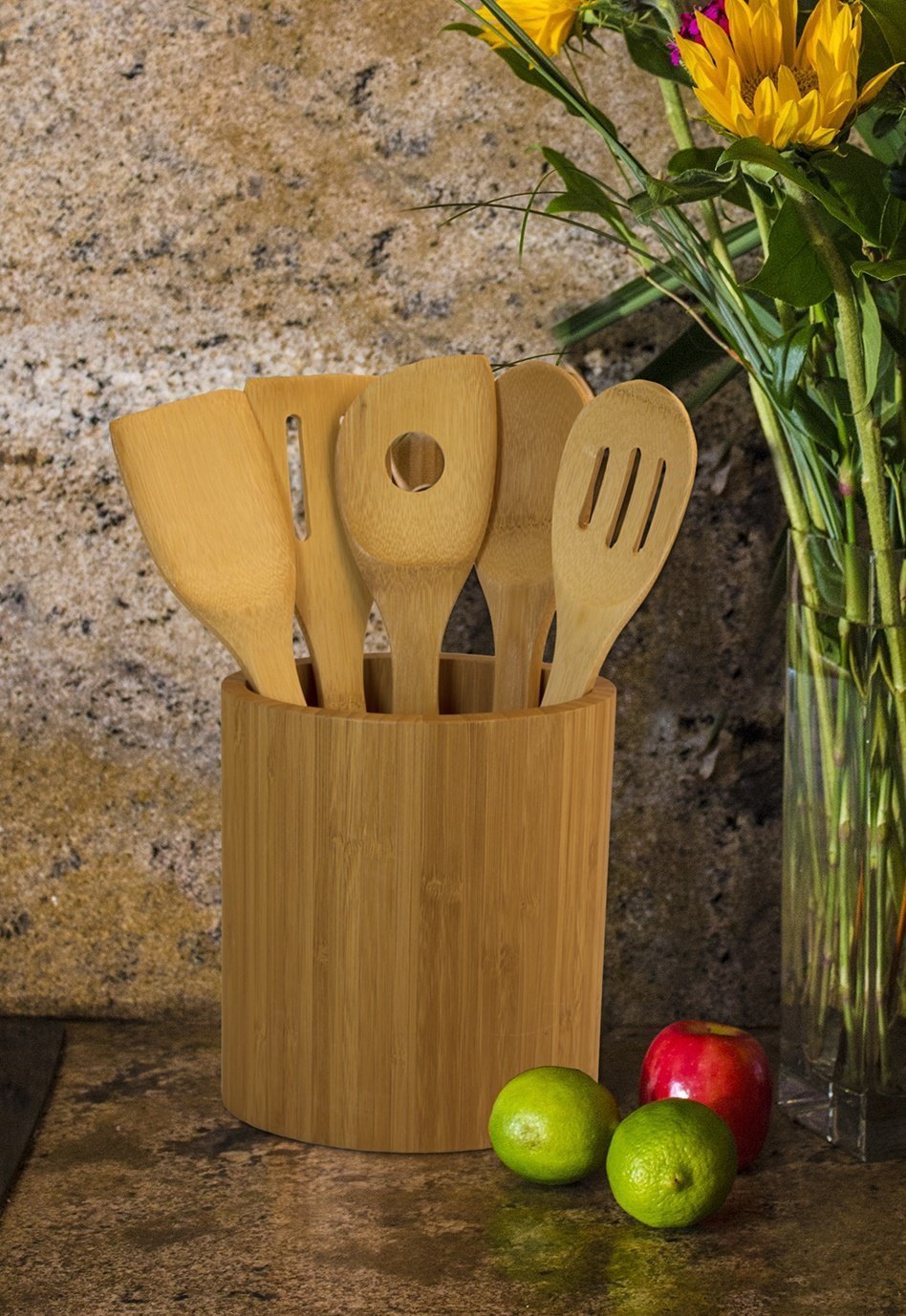 5 Piece: Organic Bamboo Kitchen Utensil Set