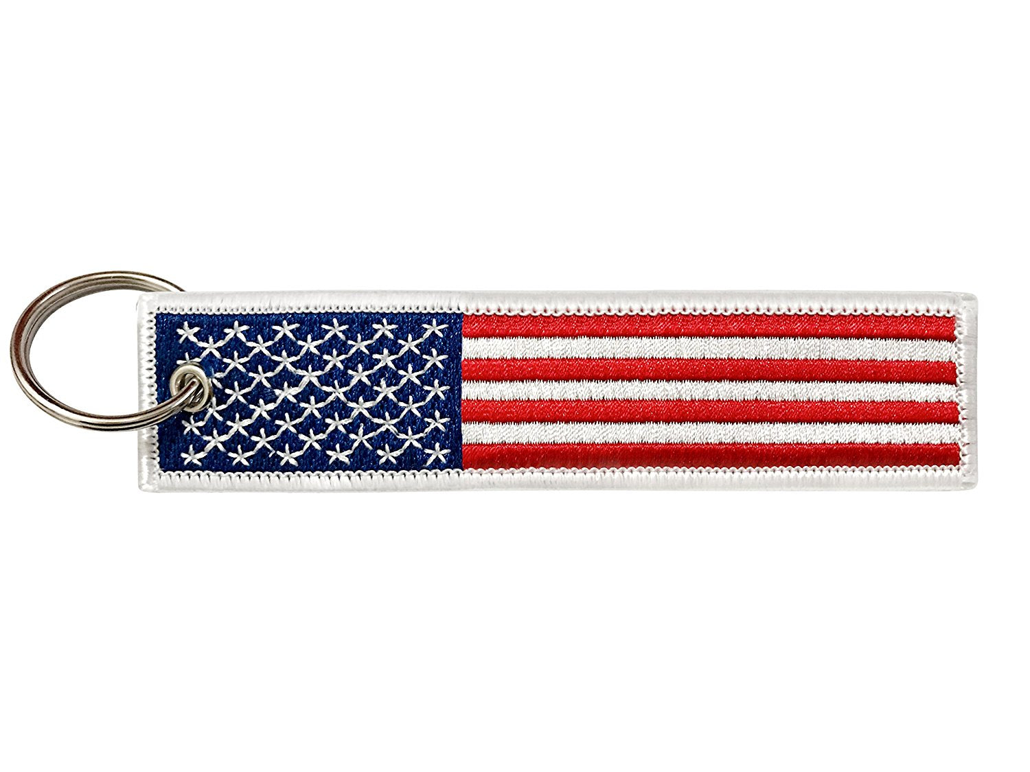 Flag Keychain Tag with Key Ring, EDC for Motorcycles, Scooters, Cars and Gifts (USA Thin Blue Line)