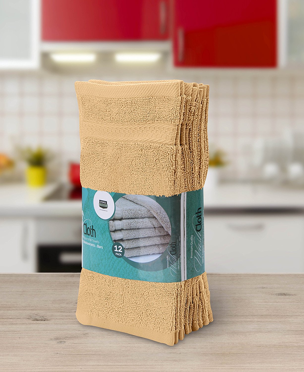 12 Pack: Utopian Luxurious Cotton Soft Washcloth Towels