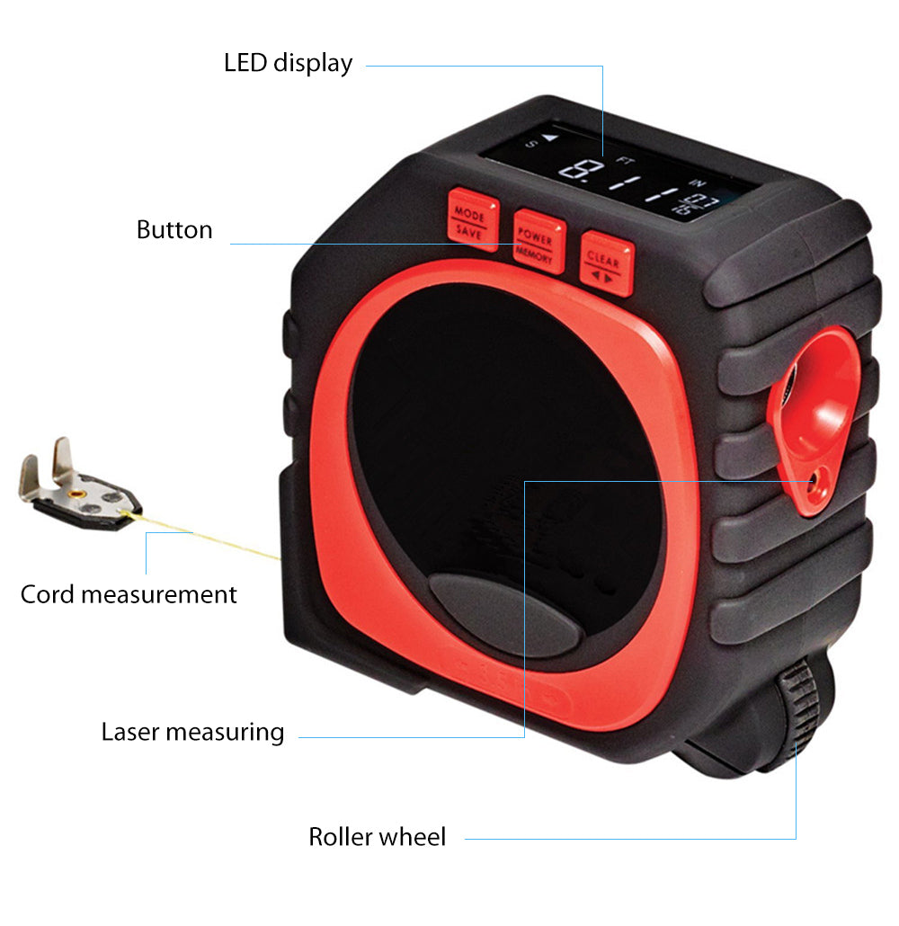 3 in 1 Measuring Tape With High Accuracy Laser Digital Tape