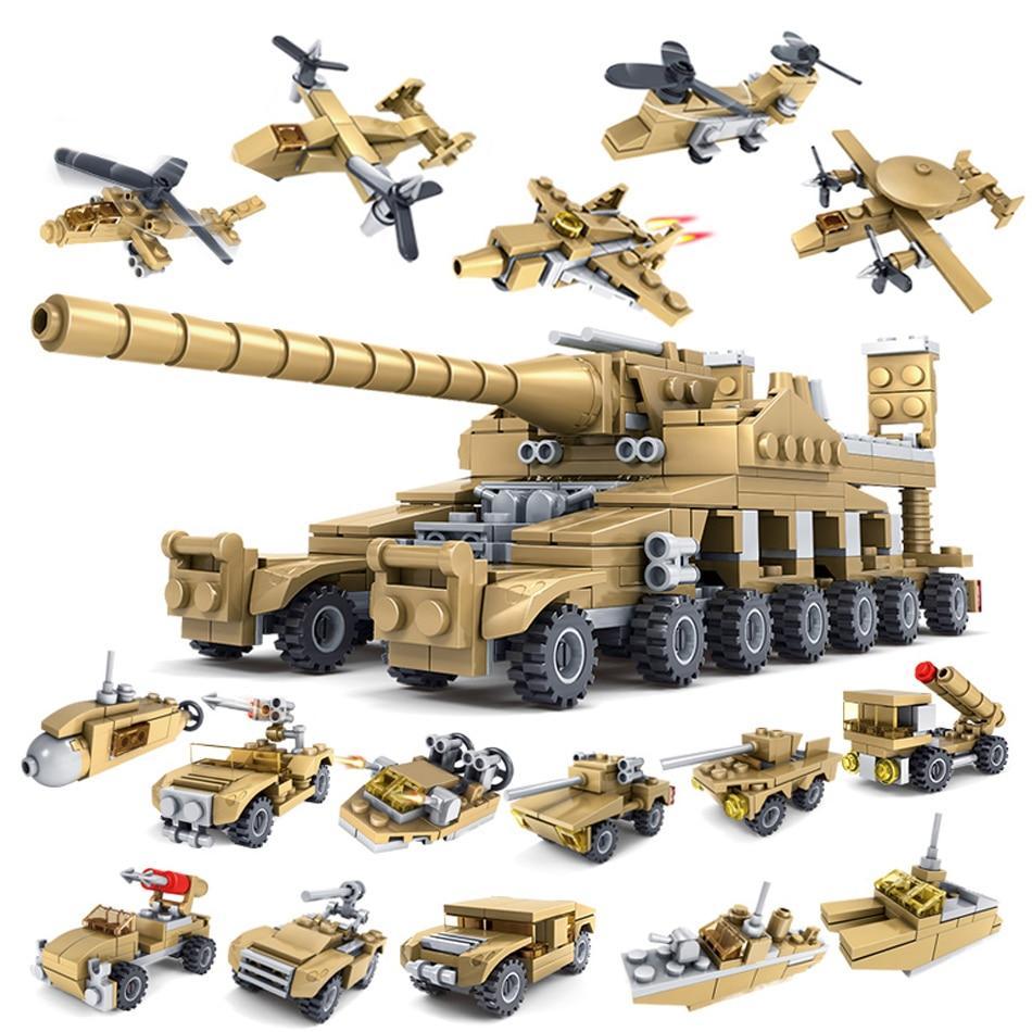 16-in-1 Army Tank Transforming Building Blocks Set - 544 Pieces