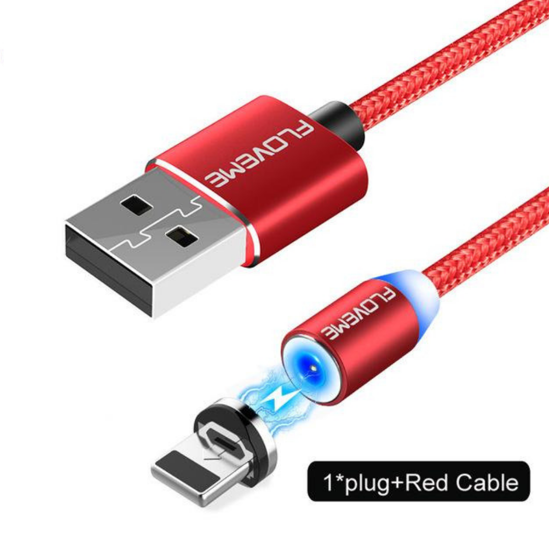 360° Magnetic LED Charging Cable for Android and iPhones